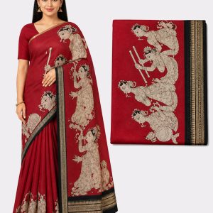 Dry Fruit Saree - Red