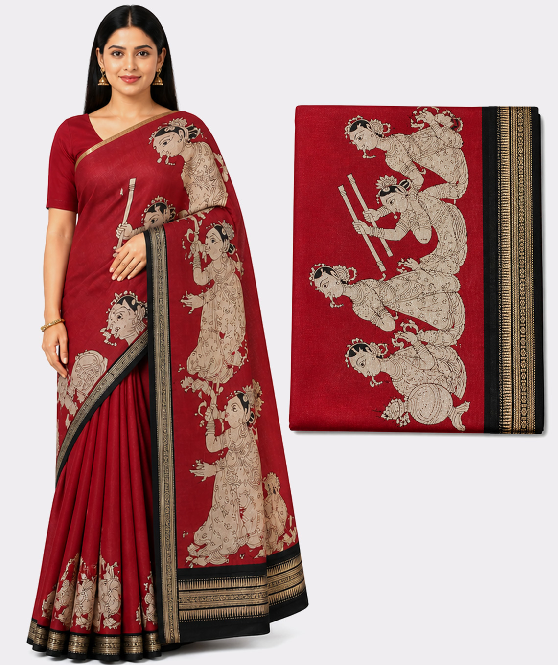 Dry Fruit Saree – Red