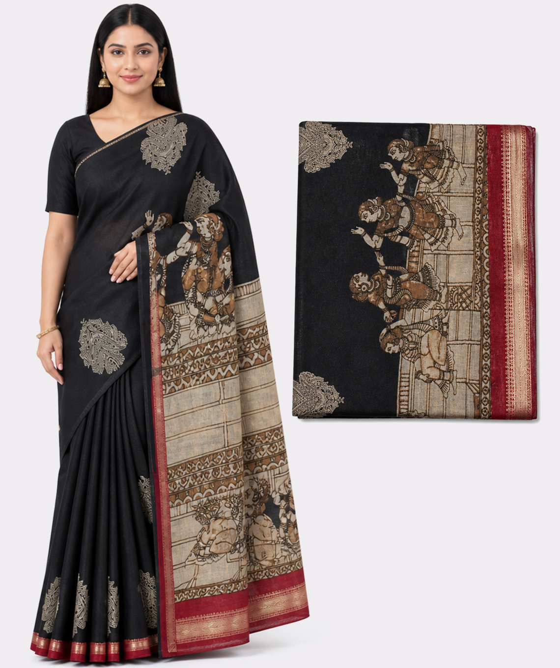 Dry Fruit Saree with ornate