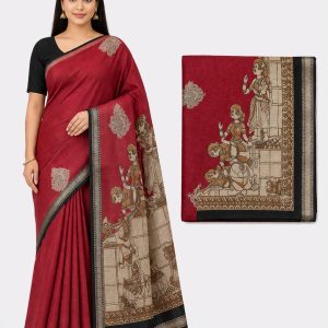 Dry Fruit Saree Traditional Folk Motifs