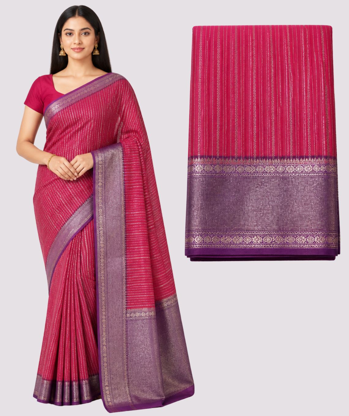 Art Silk Maroon Saree