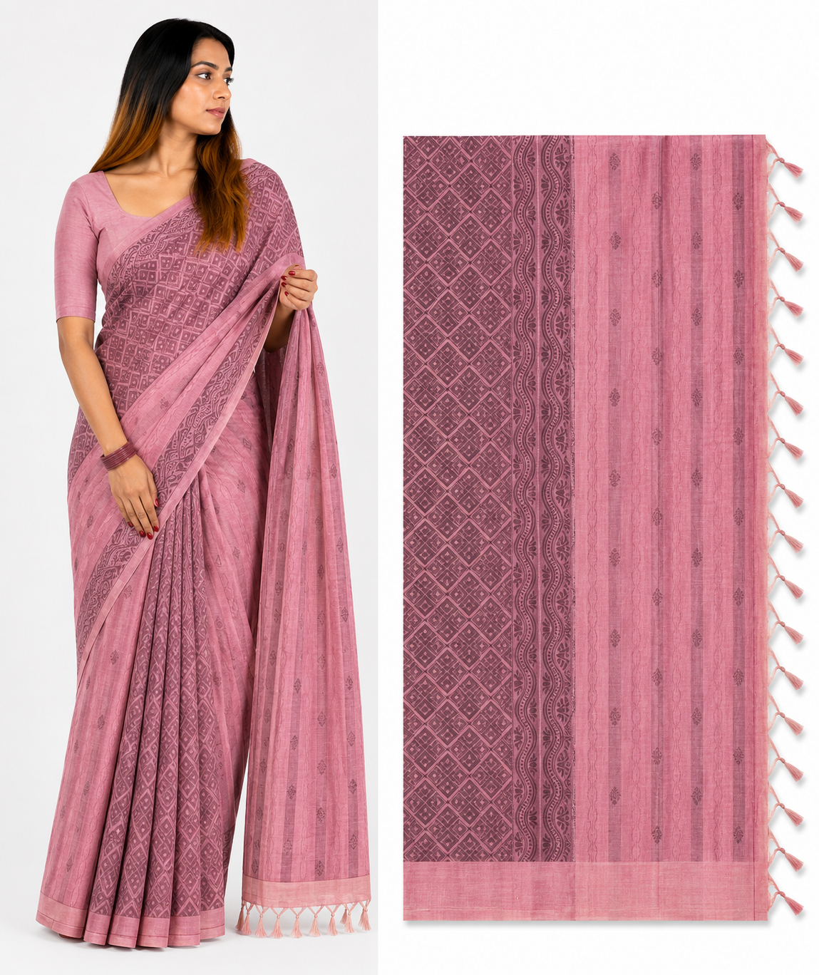 Dusty Pink Saree