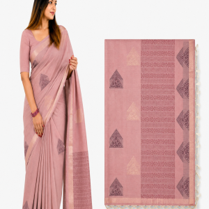 Dusty Rose Saree with Woven Motifs