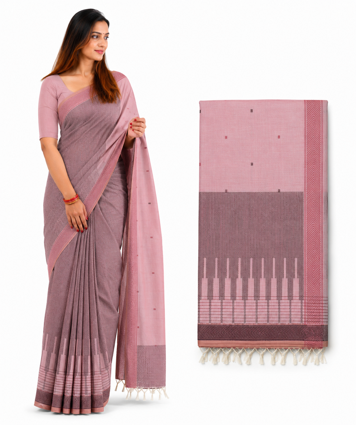 Dusty Rose Saree
