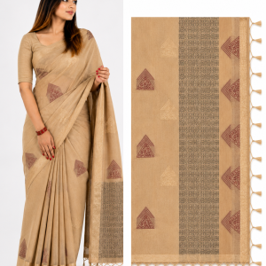 Elegant Beige Saree and Motif
