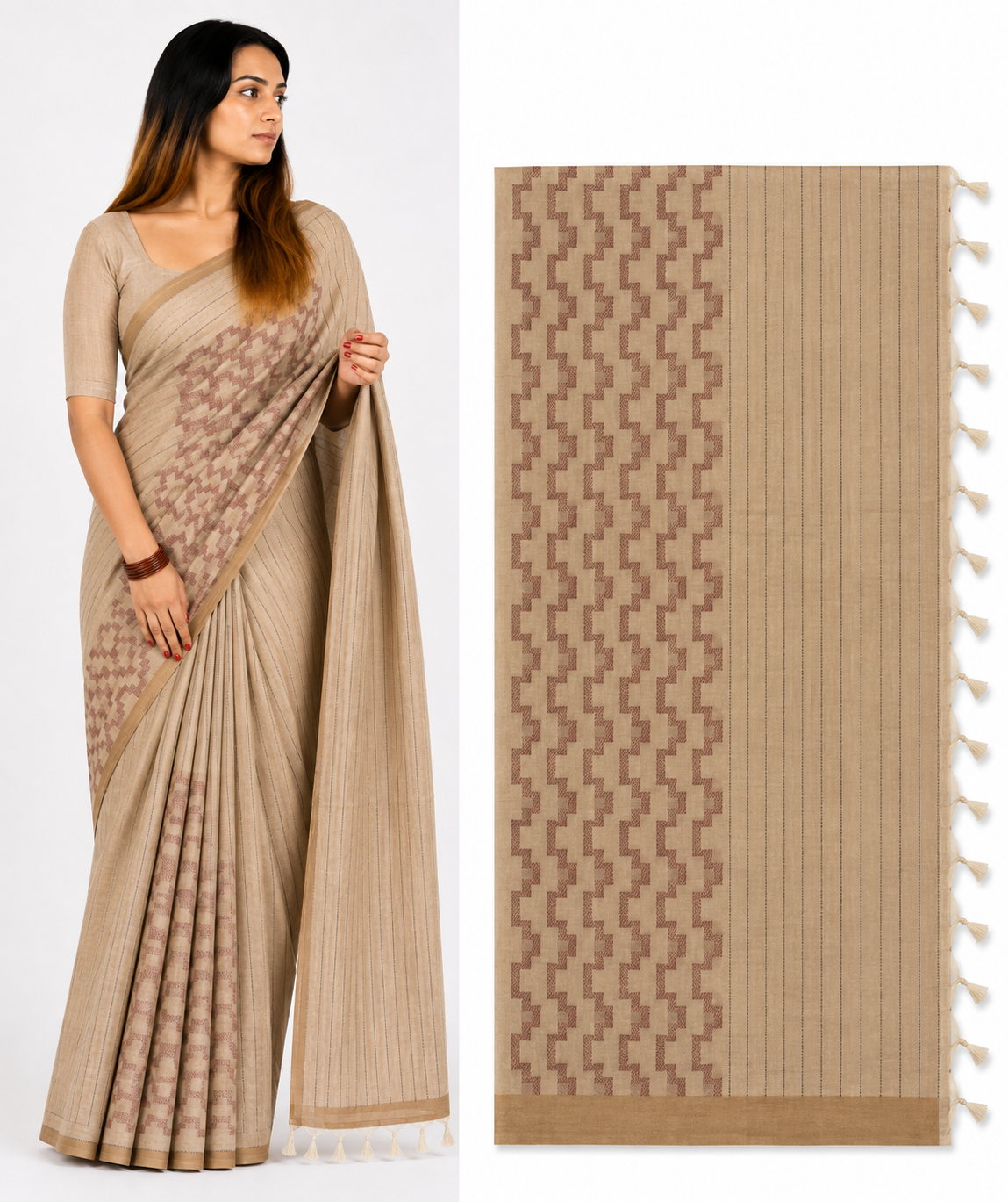 Elegant Beige Saree