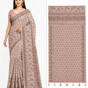Elegant Blush Floral ART Saree