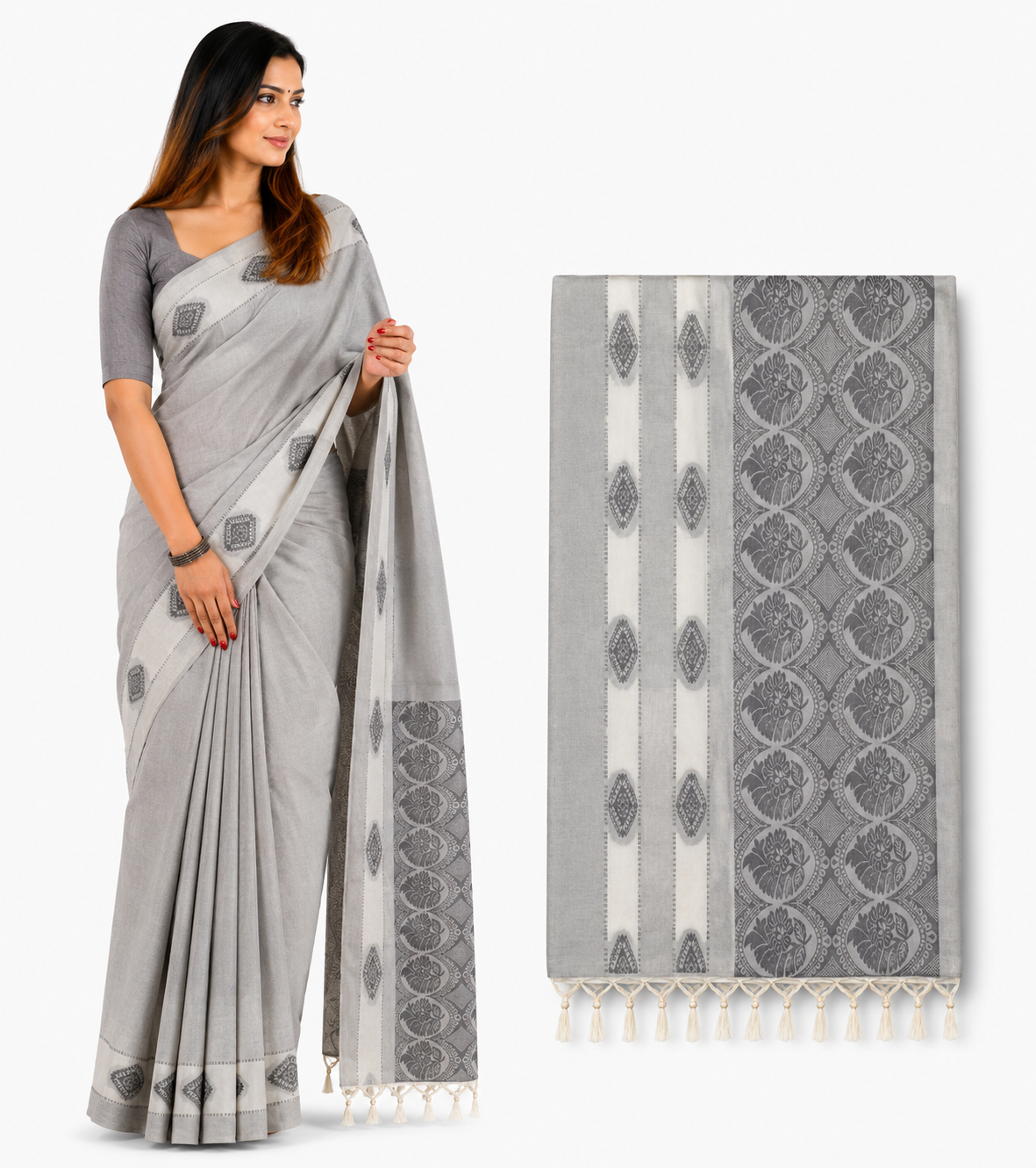 Elegant Grey Saree