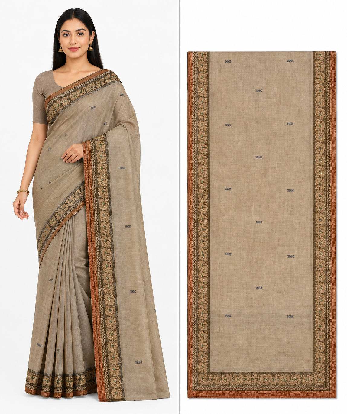 Elegant Taupe ART Saree