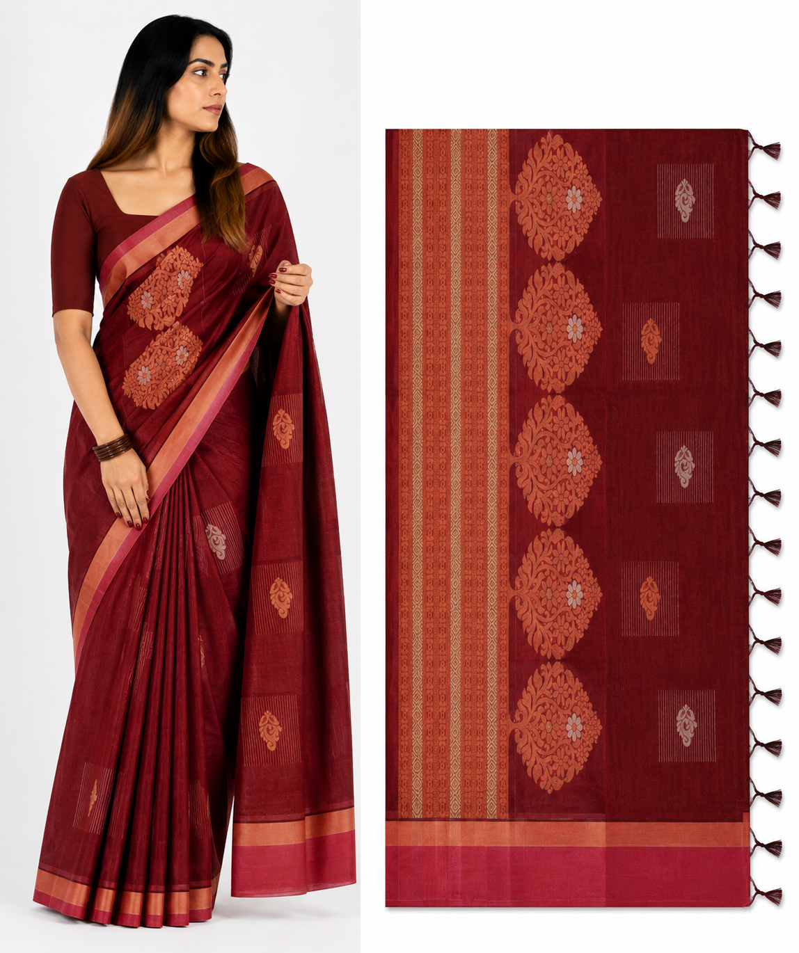 Maroon Saree-1