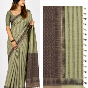 Olive Ikat Saree