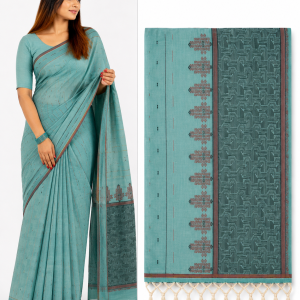 Teal Saree and Intricate Pallu